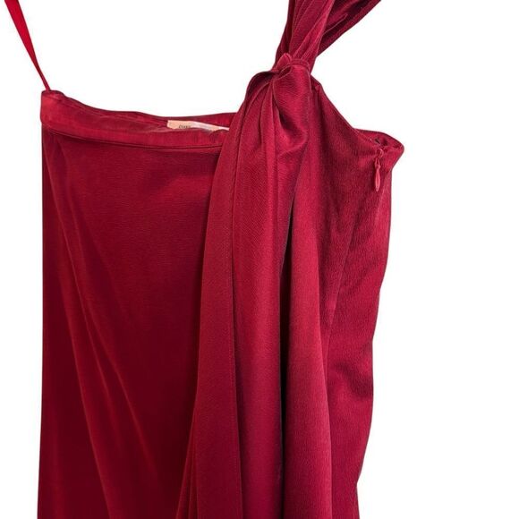 Diane Von Furstenberg Valetta Red Silk Blend Mini Dress One Shoulder Size 2 - Picture 5 of 16